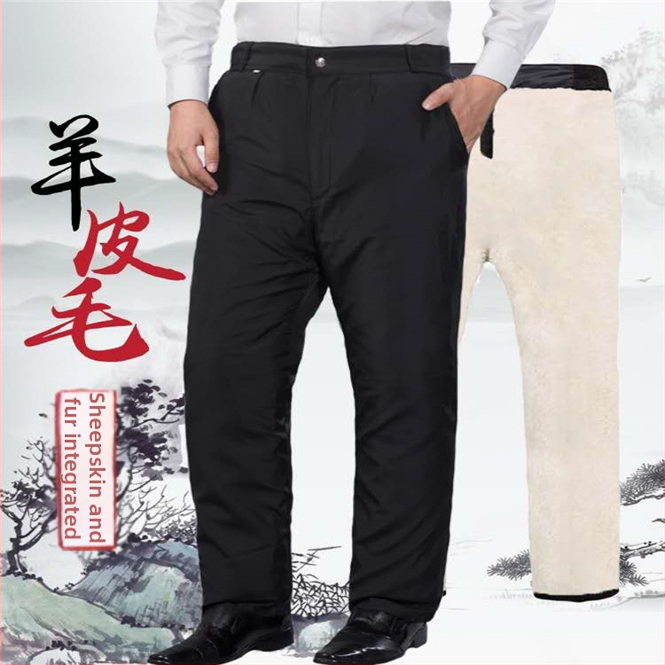 Zimske hlače od vune s kamuflažnim uzorkom i flis podstavom, visok pas