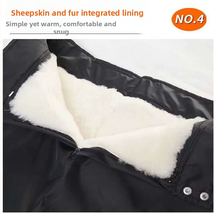 Zimske hlače od vune s kamuflažnim uzorkom i flis podstavom, visok pas