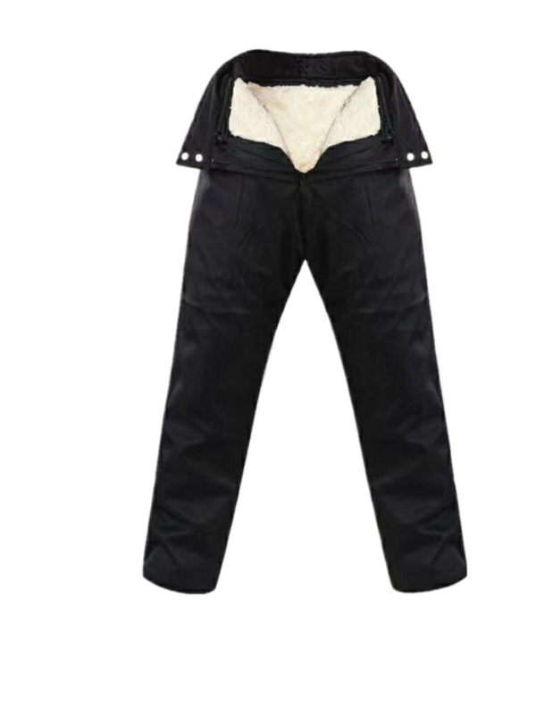 Pantalone od umjetne kože s podstavom od ovčje vune, visokim strukom, ležernog kroja, džepovi, zimska odjeća