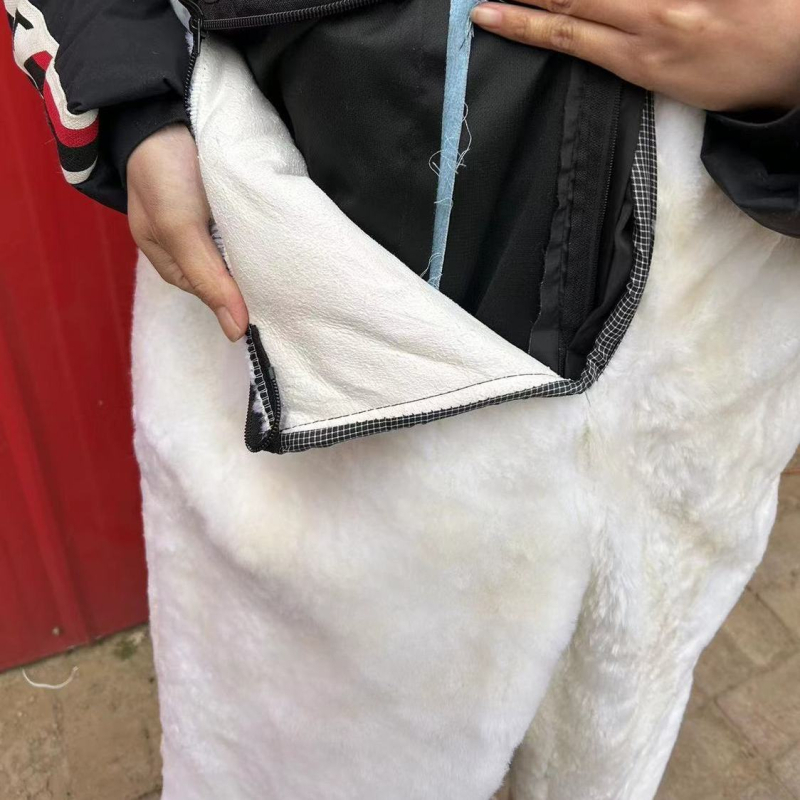 Unisex hlače od ovčje kože za zimu, visokog struka, s integriranom krznom