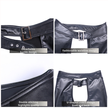 Muške PU kožne hlače za motocikle NK93 – uski kroj, tijesne noge, klub stil