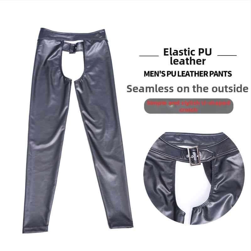 Muške PU kožne hlače za motocikle NK93 – uski kroj, tijesne noge, klub stil