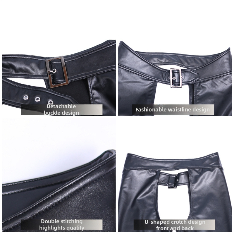 Muške PU kožne hlače za motocikle NK93 – uski kroj, tijesne noge, klub stil