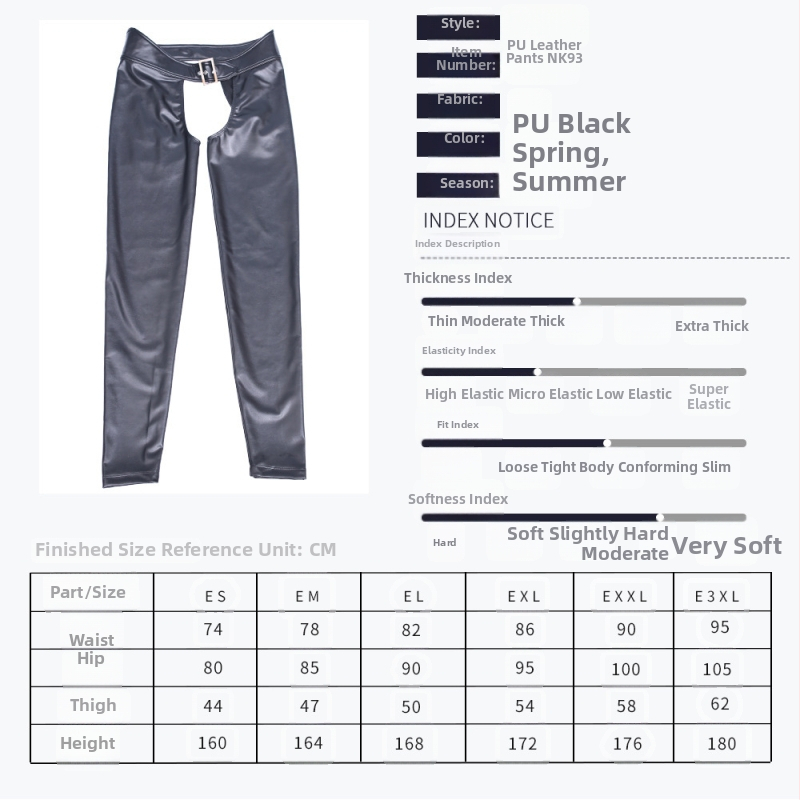 Muške PU kožne hlače za motocikle NK93 – uski kroj, tijesne noge, klub stil