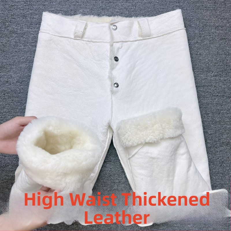 Hlače od umjetne kože, uski kroj, proljeće 2025, originalni dizajn, s etiketom