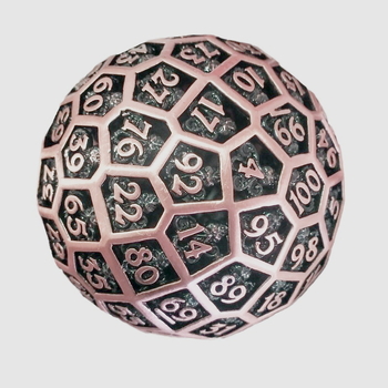 Bakrena D100 kocka s zaobljenim kutem, kutija od 100 komada, za TRPG/DND stolne igre, Šanwei, Guangdong