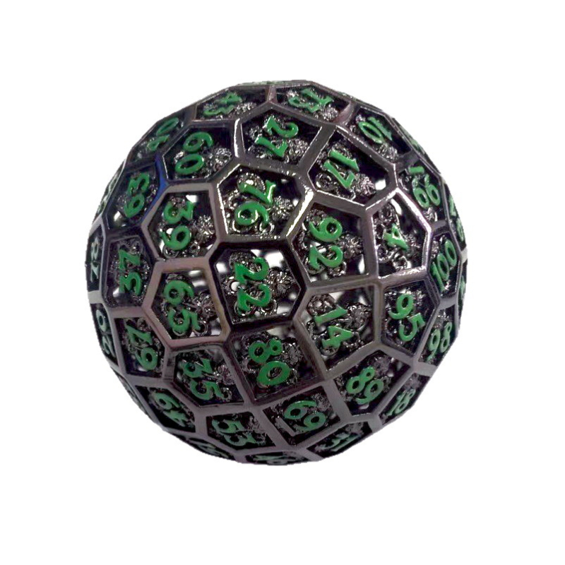 Bakrena D100 kocka s zaobljenim kutem, kutija od 100 komada, za TRPG/DND stolne igre, Šanwei, Guangdong