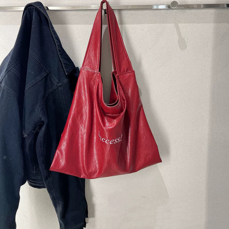 Unisex PU kožna kanta torba, pamuk podstava, džep sa zatvaračem, dvostruke naramenice