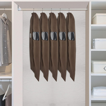 Sac de haine din material nețesut cu fereastră transparentă, stil simplu și modern, protecție împotriva prafului și umezelii