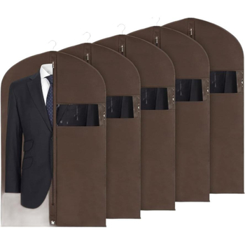 Sac de haine din material nețesut cu fereastră transparentă, stil simplu și modern, protecție împotriva prafului și umezelii