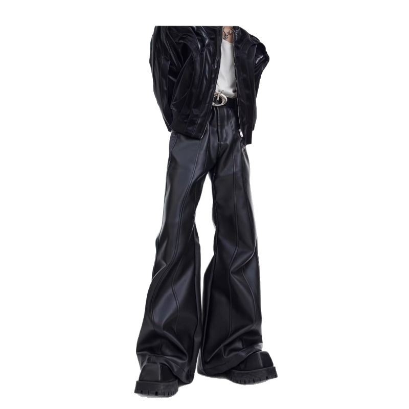 Muške PU kožne hlače - labav kroj, vintage stil, četiri sezone, svakodnevno nošenje