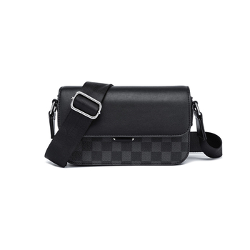 Muška crossbody torba, ulični stil, PVC materijal, karirani uzorak, podstava od poliestera, proljeće 2025
