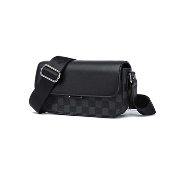 Muška crossbody torba, ulični stil, PVC materijal, karirani uzorak, podstava od poliestera, proljeće 2025