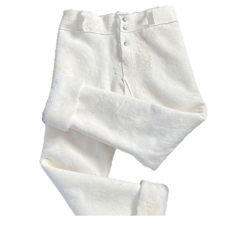 Pantaloni din piele de oaie cu căptușeală într-o singură bucată, croială strânsă, iarna 2023