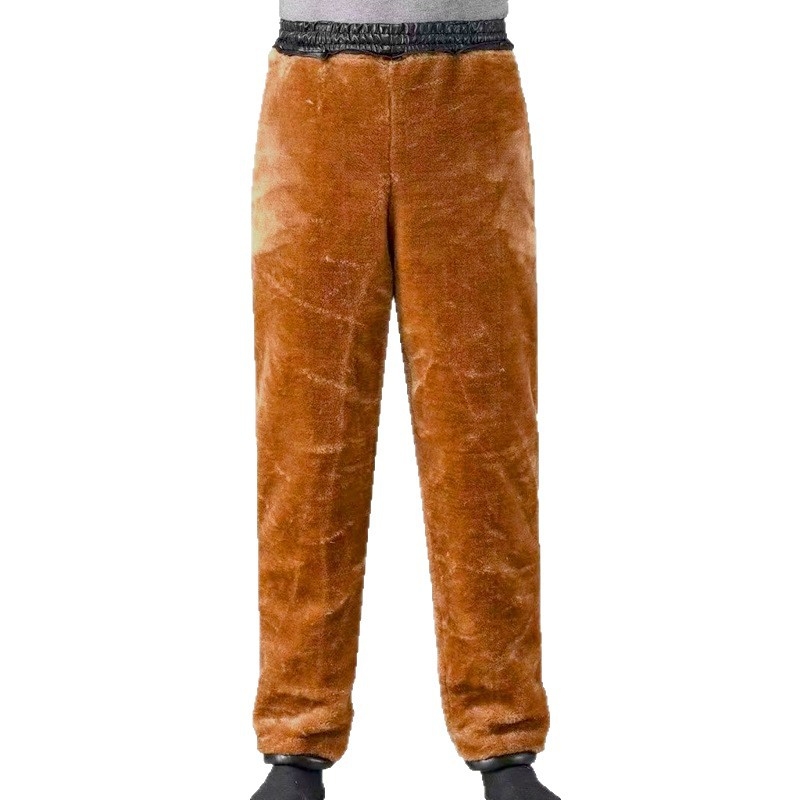 Muške PU kožne hlače s fleece podstavom, debeli zimi, otporni na vjetar, vodootporni i otporni na ulja