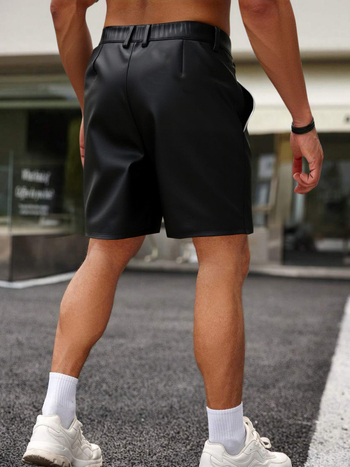 Muške PU kožne hlače, korejski stil, slobodan kroj, srednji pojas, ljeto 2025