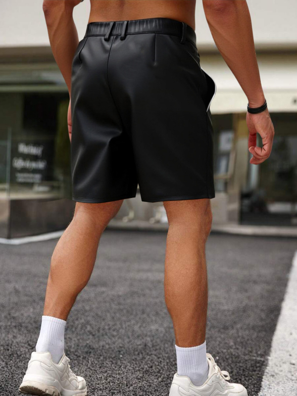 Muške PU kožne hlače, korejski stil, slobodan kroj, srednji pojas, ljeto 2025