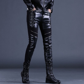 Muške PU kožne motociklističke hlače, Slim-Fit – srednji pojas, PU podstava, proljeće 2025