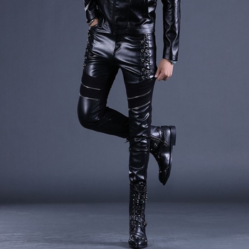 Muške PU kožne motociklističke hlače, Slim-Fit – srednji pojas, PU podstava, proljeće 2025