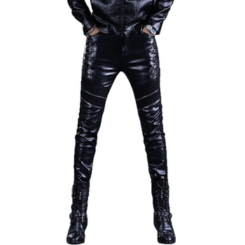 Muške PU kožne motociklističke hlače, Slim-Fit – srednji pojas, PU podstava, proljeće 2025