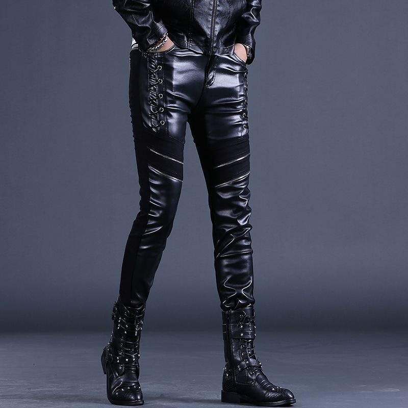 Muške PU kožne motociklističke hlače, Slim-Fit – srednji pojas, PU podstava, proljeće 2025