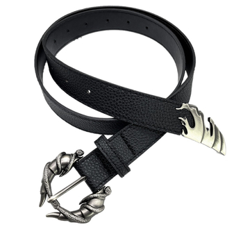 Kožni kaiš s kopčom od legure; jedinstven dizajn s dvostrukim zmijama i kandžom zmaja; nišni stil, punk street stil; širina 2-4 cm; PU koža; kopča od legure; kopčanje sa iglom; obrada: izrezivanje, graviranje, elektroplatiranje