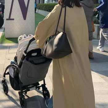 Mu qianli unisex minimalist Tote torba, poliester s kožnom podlogom, proljeće 2024
