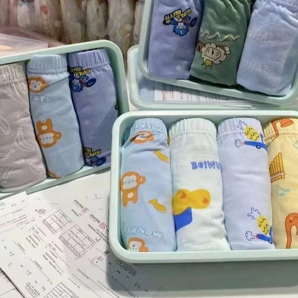 Dječje pamučne gaćice za dječake, 4-komplet u kutiji, crtani print, 95% pamuk, uzrast 3–8 godina