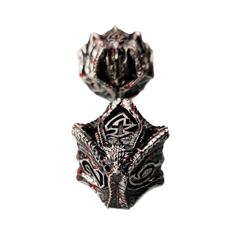 Kovinske zmajske kocke, 7-djelni set, cinkova legura, D20, pravokutni stil, dodatak za stolne RPG