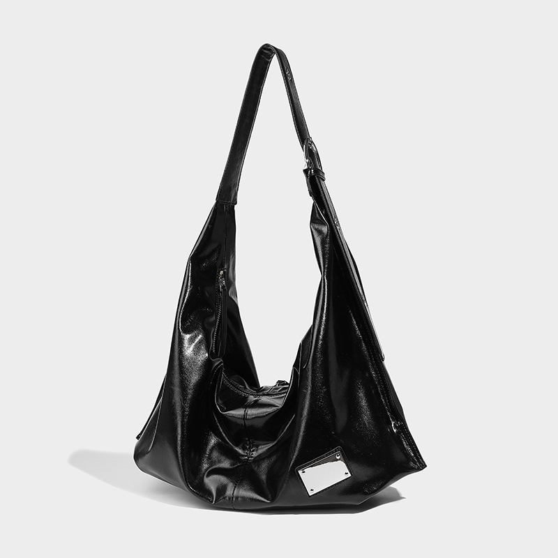 PU tote táska Dumpling-stílusú, tavasz 2025, cipzáras zárás, belső cipzáras zseb