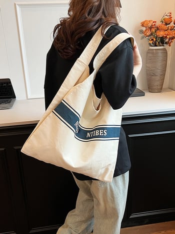 Vászon Tote táska rekreációs utazásokhoz (Horizontális négyzet alakú forma, Poliészter bélés, Belső zseb a telefon számára, Két vállpánt, Tavasz 2025)