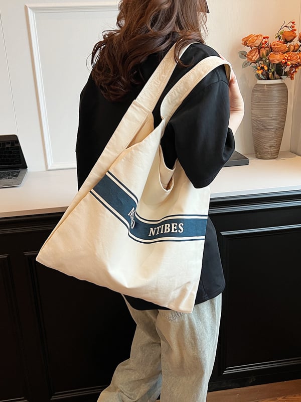 Vászon Tote táska rekreációs utazásokhoz (Horizontális négyzet alakú forma, Poliészter bélés, Belső zseb a telefon számára, Két vállpánt, Tavasz 2025)