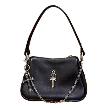 Valódi bőrből készült váll-alatti táska, vízszintes négyzet alakú, kapucszerű nyitás, belső laminált cipzáras zseb, bélés tehénbőr