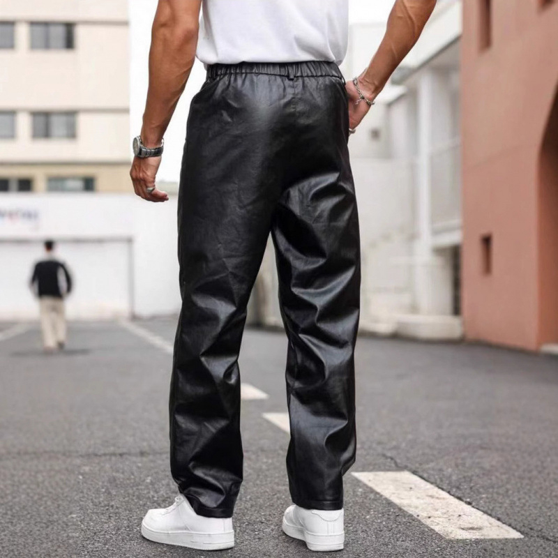 PU kožne hlače - labav kroj, otporne na vjetar, srednja struka, četiri godišnja doba, retro stil