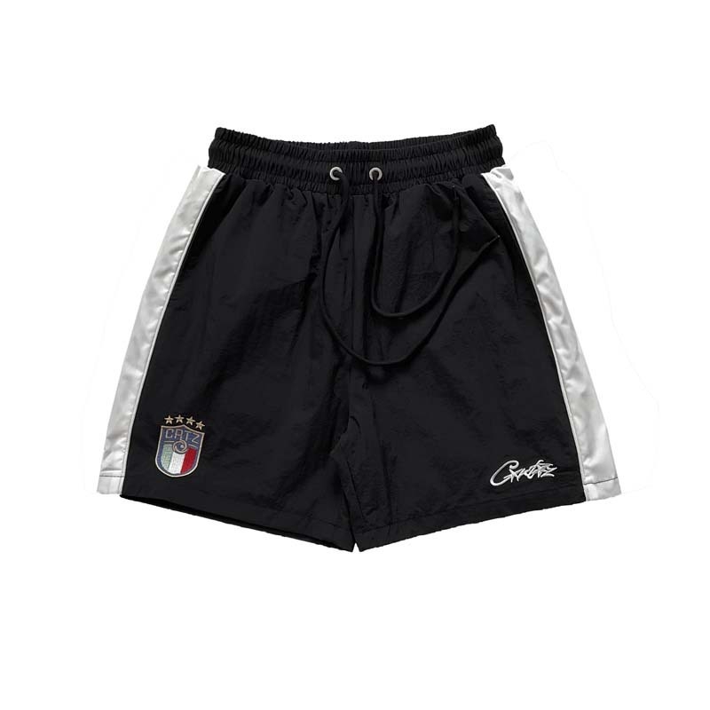 Muške sportske kratke hlače casual stila, srednje visok pojas, vezivanje na čvor, ravni kroj, poliester
