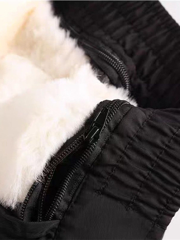 Gyapjú-pamut nadrág szőrmés belsővel, magas derékkal, laza szabás, valódi bőrbélés, téli meleg