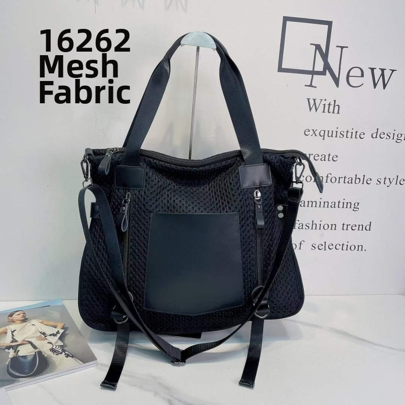 Denim Tote torba Rabbit Wolf leather – ženska torba sa zatvaračem i podstavom od poliester-pamuk