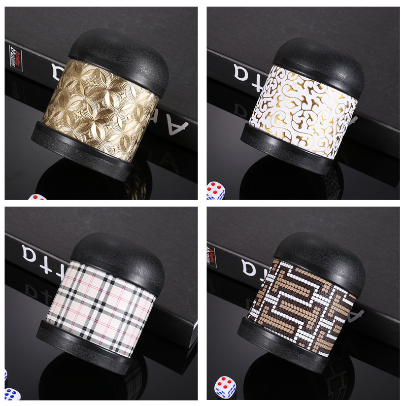 Čaša za kocke s gljivastom glavom, zaobljeni kutovi, plastika i koža, kutija od 100 komada