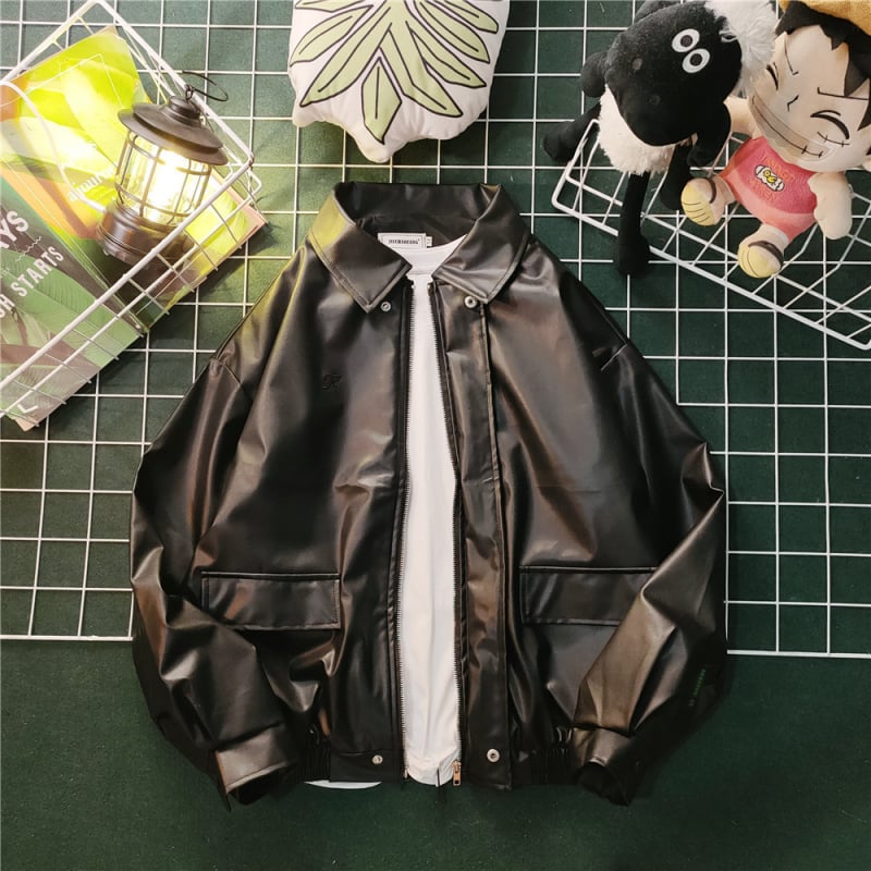 Muška jakna od prave ovčje kože, ultra kratka duljina, prednji zatvarač, slobodan kroj, vunena podstava