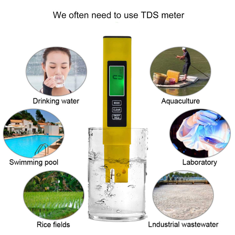 Prijenosni analitičar kvalitete vode – set pH/EC/TDS (model tds&ec&ph-2); mjeri pH 0–14, EC 0–9990 µS/cm, TDS 0–9990 mg/L; točnost pH ±0.05, EC ±2%, TDS ±2%