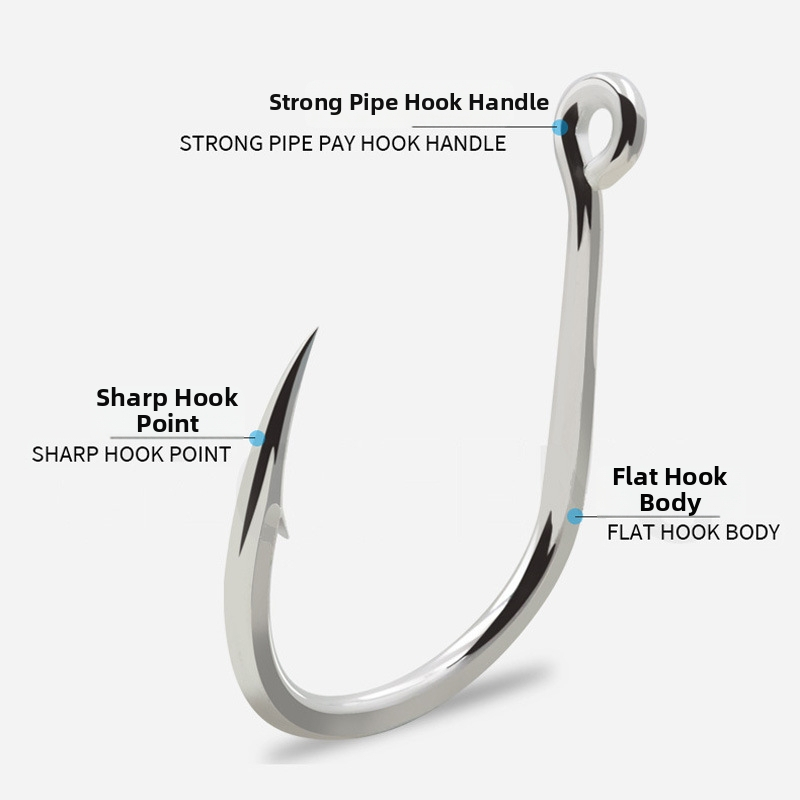 Vaslemez horog, nehéz terhelésű, szúrós, korrózióálló, tengeri horgászat hajóval – tonhal