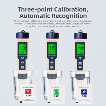 Hordozható vízminőség-analizátor EZ-9909 pH, sótartalom és TDS mérésével; pH-tartomány 0-14, TDS 0-9999 ppm; pontosság 0.01, felbontás 0.01