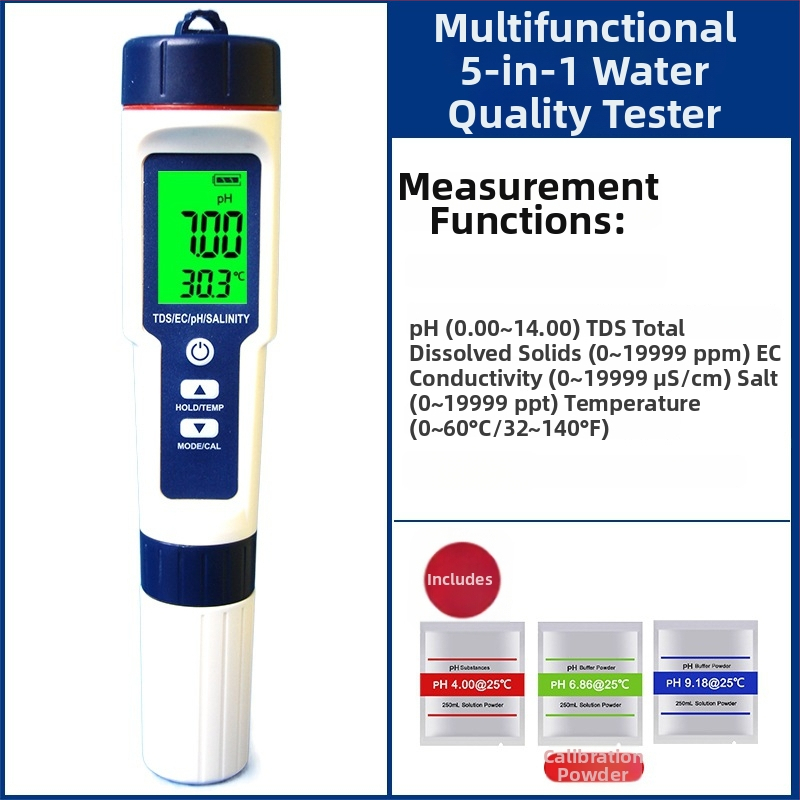 Hordozható vízminőség-analizátor EZ-9909 pH, sótartalom és TDS mérésével; pH-tartomány 0-14, TDS 0-9999 ppm; pontosság 0.01, felbontás 0.01