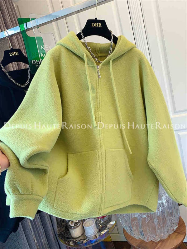 Kardigán kapucnival kötött pulóverrel, cipzárral, hosszú ujjú, közepes vastagságú, pamut 30–50% keverék, 2025 tavasz