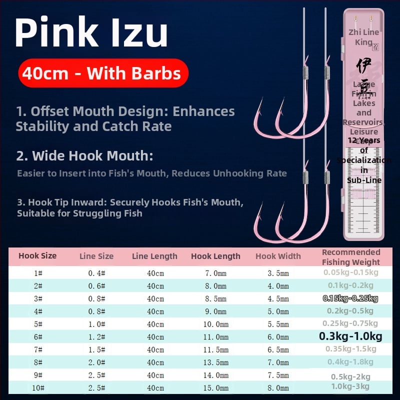 Alvonalas kettős horog görbült szájjal, Ise-Ni stílusban, vad tavon harapós halakhoz, 1-10 darab