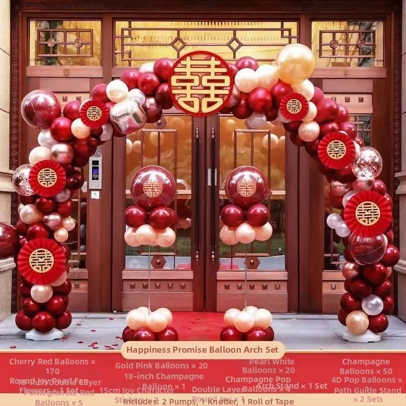 Esküvői lufi ív dísz (levegővel felfújt lufik; állatfigurás forma; anyag: Oxford anyag; nyomtatott logó)