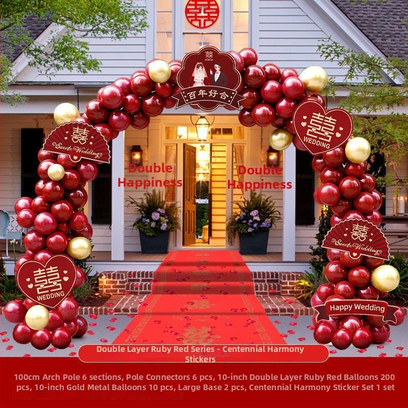 Esküvői lufi ív dísz (levegővel felfújt lufik; állatfigurás forma; anyag: Oxford anyag; nyomtatott logó)