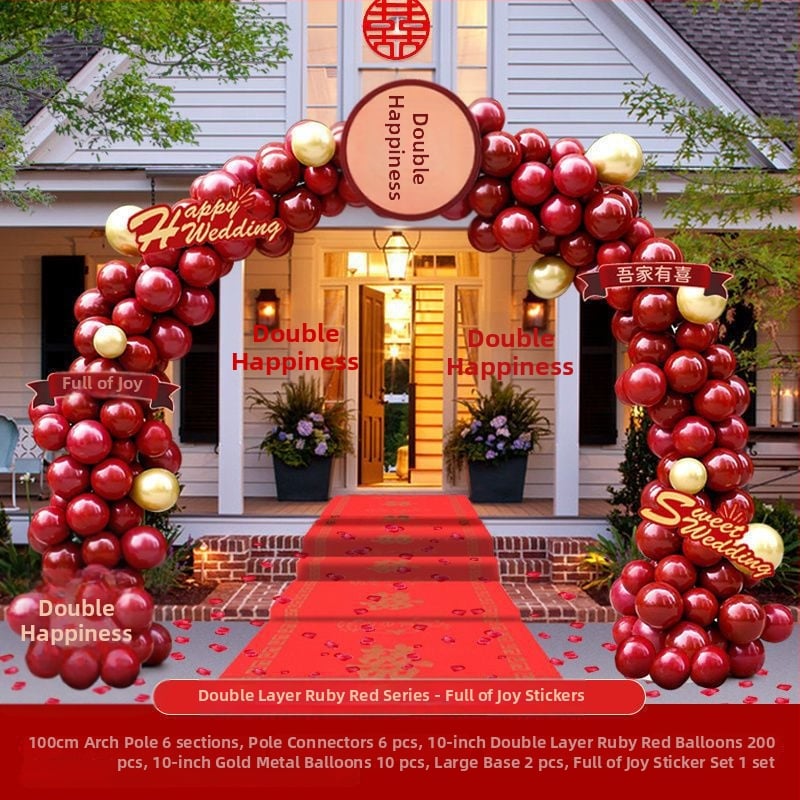 Esküvői lufi ív dísz (levegővel felfújt lufik; állatfigurás forma; anyag: Oxford anyag; nyomtatott logó)