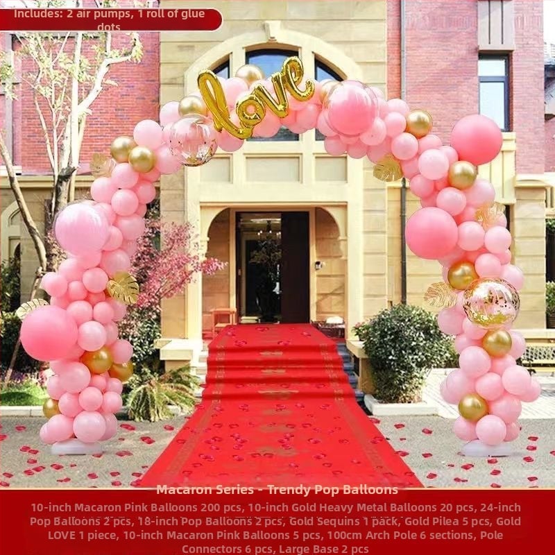 Esküvői lufi ív dísz (levegővel felfújt lufik; állatfigurás forma; anyag: Oxford anyag; nyomtatott logó)