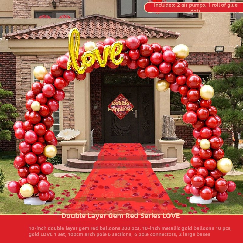 Esküvői lufi ív dísz (levegővel felfújt lufik; állatfigurás forma; anyag: Oxford anyag; nyomtatott logó)